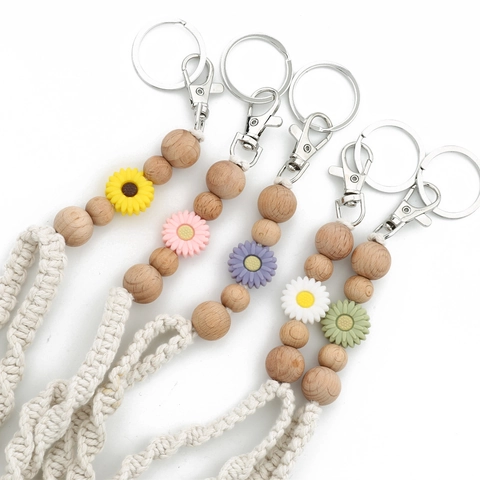 Cordino In Cotone Intrecciato A Mano Con Ciondoli A Margherita Girasole Tracolla Per Borsa Boho Per Telefono Chiavi Donna