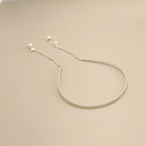 Elegante Cerchietto in Lega d'Oro Con Nappine e Perle Artificiali Accessorio per Capelli Stile Coreano per Donna Festa