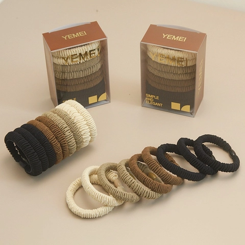 Elastici per Capelli in Tessuto a Costine Alta Elasticità Toni della Terra Scrunchies Semplici Eleganti per Donna Ragazza