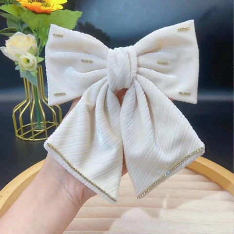 Französische Vintage Übergroße Samt Schleife Haarspange Für Damen Elegant Strass Haarklammer Kopfschmuck Haarstyling Accessoire