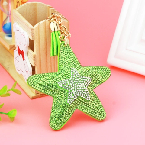 Portachiavi Pentagramma alla Moda Con Strass Lucidi Nappina E Campanello Ciondolo per Borsa in Lega per Donna Accessorio Quotidiano Festa
