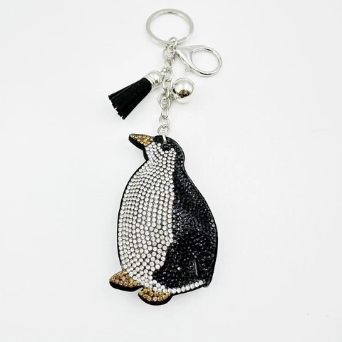 Mode Pinguin Schlüsselanhänger Strass Legierung Taschenanhänger Mit Quaste Glocke Auto Aufhänger Damen Mädchen Schmuck Geschenk
