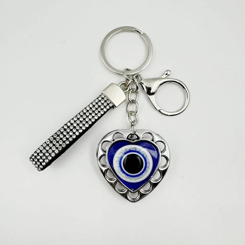 Portachiavi Evil Eye Cinturino Strass Cuore Elefante Gufo Animale Ciondolo Borsa Lega di Zinco Auto Appeso Protezione Gioielli Regalo Donna