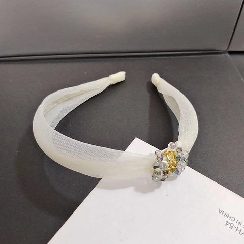 Elegante Cerchietto in Rete per Donna Con Decorazione in Strass Catena in Metallo Dolce Semplice Accessori per Capelli Quotidiani