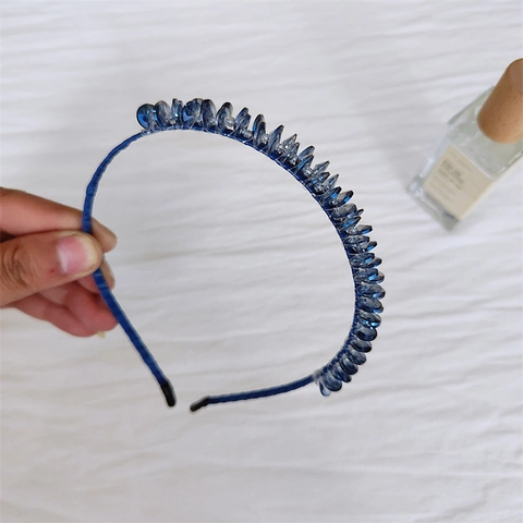 Cerchietto Elegante in Cristallo Artificiale in Stile Francese per Donna Design a Foglia di Fata Cerchietto Fatto a Mano