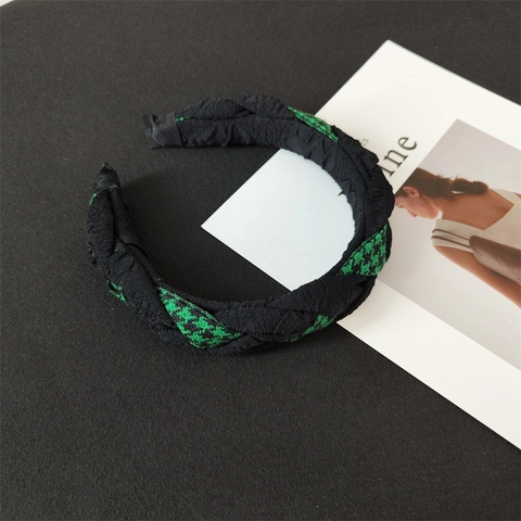 Cerchietto Intrecciato Pied De Poule Vintage Da Donna Fascia Per Capelli In Tessuto Retrò Elegante Accessorio Per Capelli