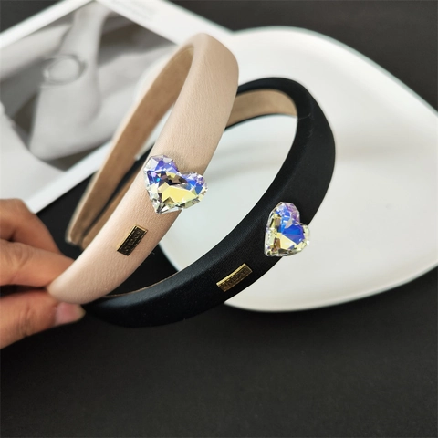 Pinza De Pelo Con Lazo De Diamantes De Corazón Diadema Acolchada De Terciopelo Dulce Pinza De Garra BB Clip Scrunchie Accesorios Para Cabello