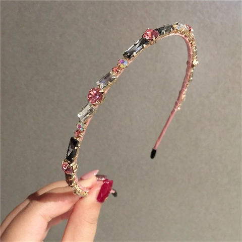 Cerchietto in Lega Vintage con Zirconia e Strass per Donna Stile Coreano Corona Alta Fascia Capelli Elegante Festa Accessori