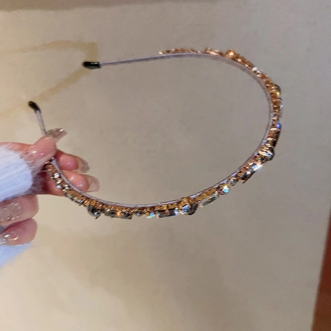 Elegante Cerchietto in Tessuto Con Strass per Donna Stile Coreano Cerchietto per Capelli Dolce Geometrico Accessorio per Capelli Quotidiano