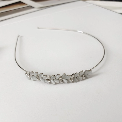 Fairy Stijl Kattenoogsteen Korenaar Metalen Haarband Voor Vrouwen Simpele Strass Blad Vlinder Haarklem Elegante Accessoires