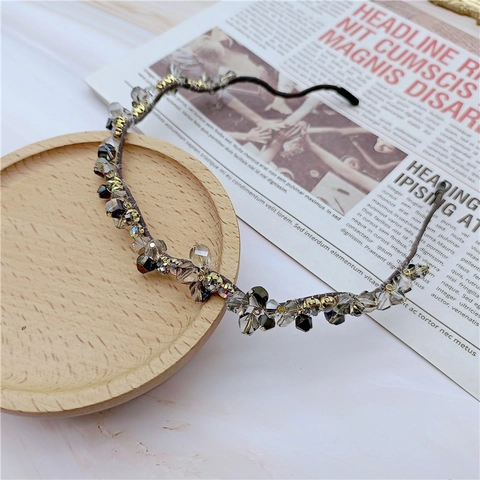 Eleganter Handgefertigt Kristall Perlen Haarreif Vintage Strass Feuerwerk Design Französisch Haarband Für Damen Hochzeit Party Schmuck
