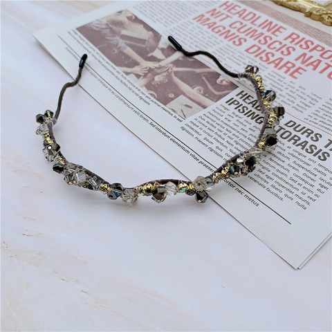 Eleganter Handgefertigt Kristall Perlen Haarreif Vintage Strass Feuerwerk Design Französisch Haarband Für Damen Hochzeit Party Schmuck