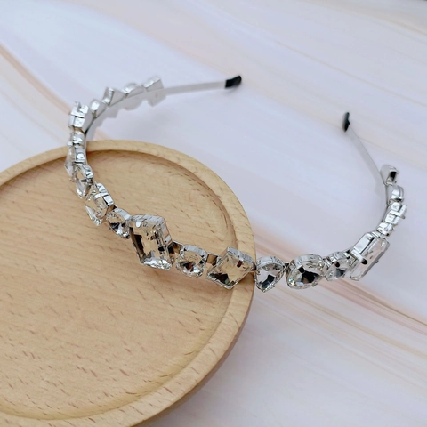 Luxury Silver Rhinestone Headband For Women Sparkly Crystal Inlaid Hair Band Fashion Elegant Wedding Party Hair Accessories