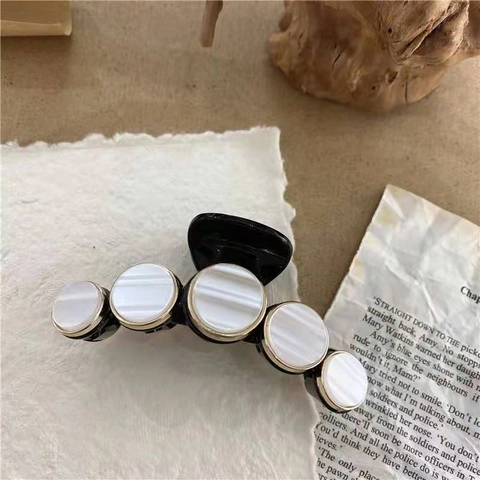 Elegante Pinza de Pelo para Mujer Estilo Francés Grande de Acrílico Geométrico Textura de Concha Vintage Accesorios para el Cabello