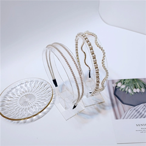 Cerchietto Francese Vintage con Künstliche Perle Sintetiche per Donna Elegante in Lega Oro Strass Onda Doppia Fila Accessori Capelli Sposa