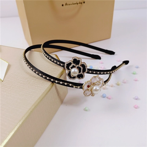 Vintage Kamelienblume Perle Haarreif Für Damen Metall Strass Eleganter Französischer Stil Haarschmuck Luxus Party Kopfschmuck