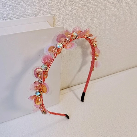 Diadema Dulce Estilo Coreano Con Lentejuelas Y Diamantes De Imitación Color Macarrón Para Mujer Diadema De Acrílico Accesorios De Moda