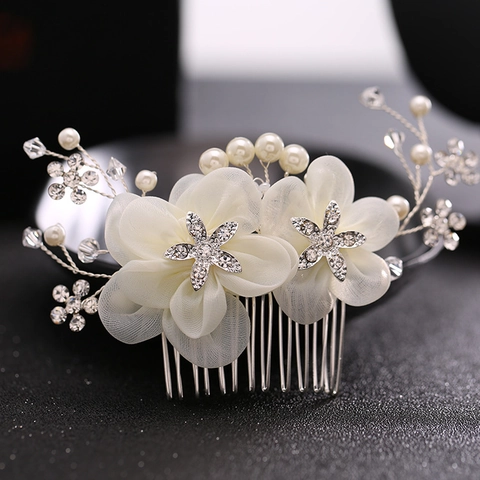 Pettine per Capelli da Sposa Stile Francese Con Strass E Künstliche Perle Sintetiche Accessorio per Capelli Matrimonio Romantico Donna