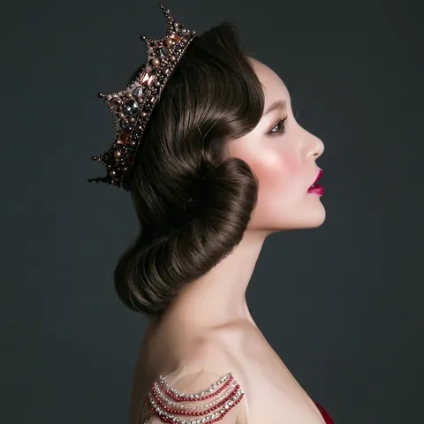 Corona Regina Barocca Retro per Donna Vintage Oro Argento Lega Strass Perla Artificial Diadema per Matrimonio Banchetto Gioielli Capelli