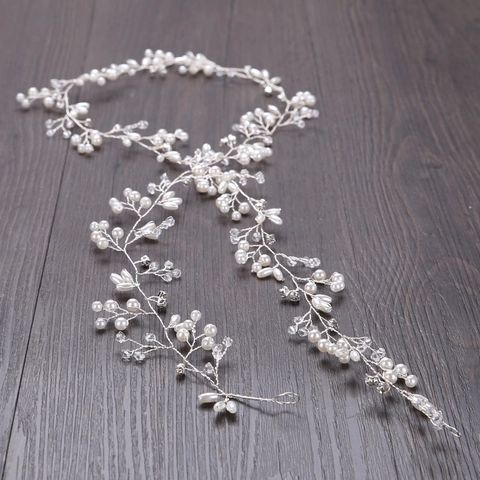 Vite per Capelli da Sposa Fatta a Mano Con Perla Artificiale e Strass Cristallo Cerchietto per Matrimonio Donna Gioielli per Capelli