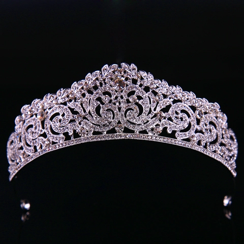 Eleganter Legierung Strass Brautkrone Diadem Für Damen Luxus Glänzender Kristall Kopfschmuck Hochzeit Bankett Party Haarschmuck