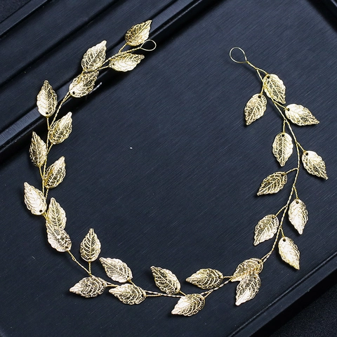 Vintage Gold Silber Legierung Blatt Stirnband Für Damen Braut Hochzeit Haarschmuck Handgefertigte Blatt Muster Kopfschmuck
