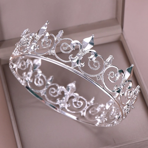 Corona da Sposa in Lega Vintage con Strass e Perle Artificiali Elegante Copricapo da Matrimonio Barocco per Donna Accessori Capelli