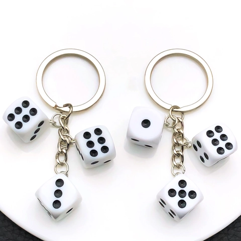 Kreativer Harz Würfel Schlüsselanhänger Mit Legierungsring 3D Geometrischer Würfel Anhänger Schlüsselring Für Auto Tasche Deko