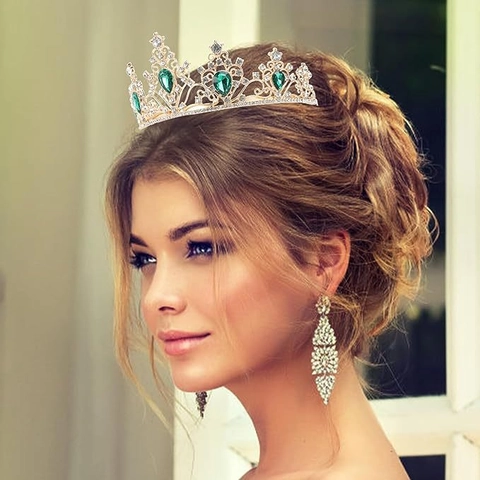 Corona in Lega di Strass Vintage Barocca per Sposa Copricapo Cavo in Stile Europeo di Lusso Tiara per Matrimonio Festa Donna