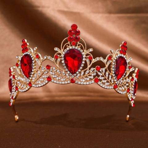 Tiara de Corona de Novia Vintage Barroca Para Boda Tocado de Aleación de Lujo Strass Cristal Para Mujer Fiesta Joyería para el Cabello