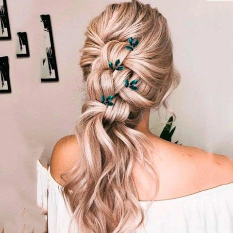 Épingle à Cheveux en Forme de U avec Strass Mariée Pics à Cheveux Floraux en Alliage Élégants pour Femmes Mariage Banquet