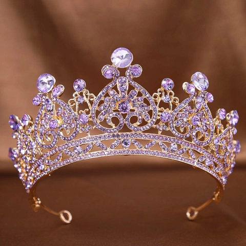 Baroque Rétro Alliage Strass Couronne Tiara Luxe Mariage Mariée Accessoires de Cheveux Coiffe pour Femmes Décorations de Fête