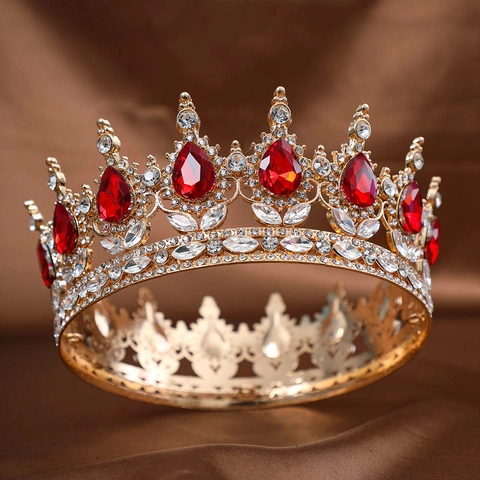 Baroque Style Alloy Rhinestone Crown For Women Wedding Pageant Party Vintage Tiara Headpiece Hair Accessories