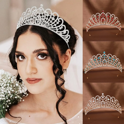 Luxus Legierung Strass Prinzessin Krone Für Damen Hochzeit Braut Tiara Festzug Party Haarschmuck Vintage Palast Stil