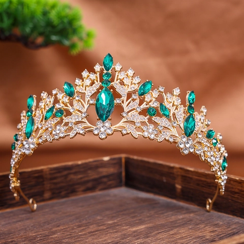 Luxus Legierung Strass Braut Krone Tiara Für Damen Retro Kristall Hochzeit Festzug Party Kopfschmuck Mode Schmuck Zubehör