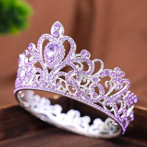 Corona Diadema Barroca Vintage de Aleación con Diamantes de Imitación Diseño de Corazón y Volutas para Boda Cumpleaños Fiesta Accesorios de Pelo de Novia