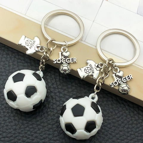 Sport Simulation 3D Fußball Rugby Volleyball Tennis Ball Schlüsselanhänger Zinklegierung PVC Kreative Tasche Anhänger Schlüsselanhänger Geschenk