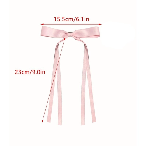 Pince à Cheveux Nœud en Ruban de Satin pour Filles Élégant Style Ballet Longue Gland Épingle à Cheveux Accessoires