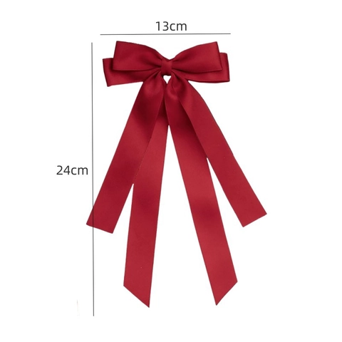 Eleganter Großer Satin Schleife Haarclip Mit Langen Bändern Krokodilklemme Für Damen Hochzeit Party Braut Haarschmuck