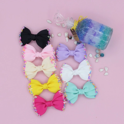 Dolci Fermagli per Capelli a Fiocco in Nastro Grosgrain per Bambini Con Zuccherini Colorati Forcine Fatte a Mano per Ragazze Bambini