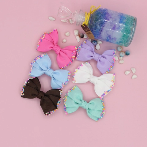 Dolci Fermagli per Capelli a Fiocco in Nastro Grosgrain per Bambini Con Zuccherini Colorati Forcine Fatte a Mano per Ragazze Bambini
