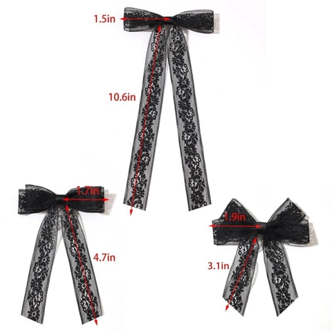 Pinzas para el Cabello con Lazo de Encaje y Cinta Larga Patrón Floral Bordado Estilo Francés Hecho a Mano Elegantes Accesorios para el Cabello para Mujeres Niñas Decoración