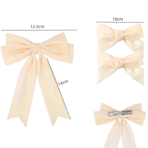 Samt Schleife Haarspangen Langes Band Haarnadel Süß Retro Krokodilklemme Set Für Damen Mädchen Party Haarschmuck