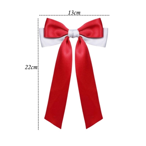 Süße Satin Zweifarbige Schleife Haarspange Große Lange Band Haarnadel Krokodilklemme Damen Elegante Haarschmuck Accessoires