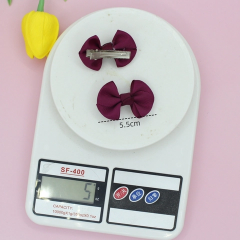 Pinzas Para El Cabello Con Lazo De Cinta De Grosgrain Hechas A Mano Para Niñas Color Sólido Accesorios Para El Cabello