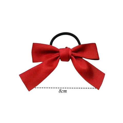 Coleteros Dulces de Satén con Lazo para Mujeres Niñas Elegante Cinta Soporte para Coleta Gomas Elásticas Accesorios para el Cabello