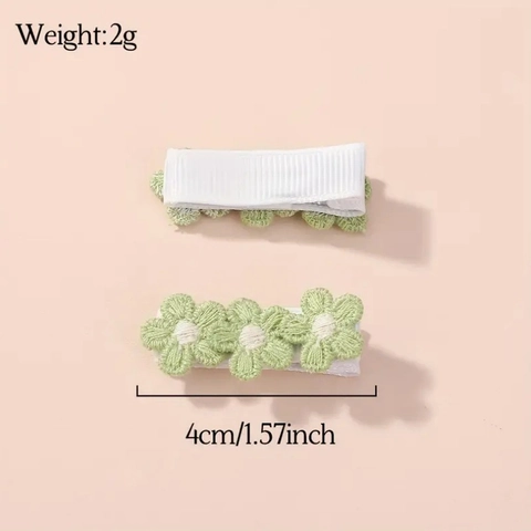 10 Stück Set Bestickte Blumen Haarklammern Für Mädchen Handgefertigte Florale Stoff Krokodilklemmen Prinzessin Haarschmuck