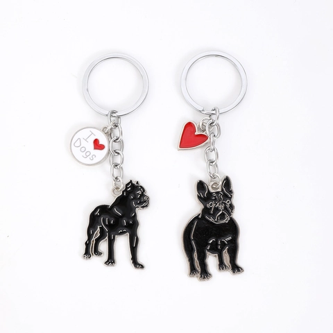 Süßer Legierung Hund Schlüsselanhänger Anhänger Cartoon Golden Retriever Beagle Bulldog Herz Pfote Metall Schlüsselring Geschenk