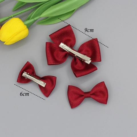 Satin Schleife Haarspangen Für Mädchen Süße Prinzessin Stoff Krokodilklemmen Große Und Kleine Accessoires Für Party