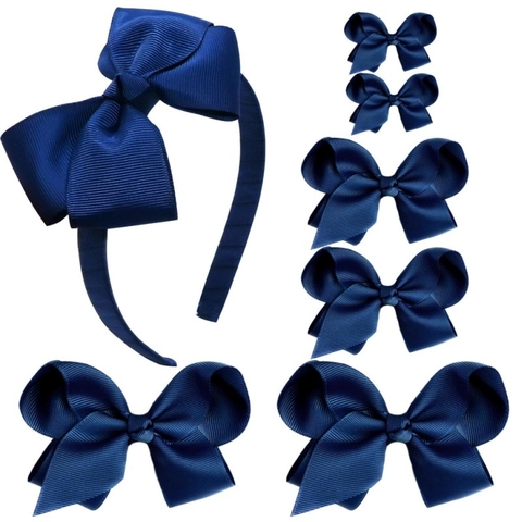 Grosgrain Ribbon Bow Headband And Alligator Hair Clips For Women Girls Handmade Sweet Boutique Princess Styling Accessory